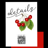 Stylischer Digital-QR-Code für White Red Cherry Begleitkarte