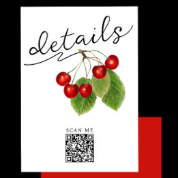 Stylischer Digital-QR-Code für White Red Cherry Begleitkarte