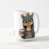 Stylischer Drache für Kaffeeliebhaber!  Kaffeetasse (VorderseiteRechts)