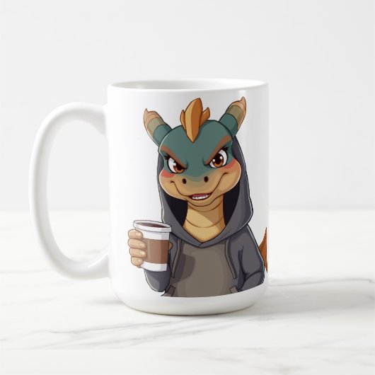 Stylischer Drache für Kaffeeliebhaber!  Kaffeetasse (Links)