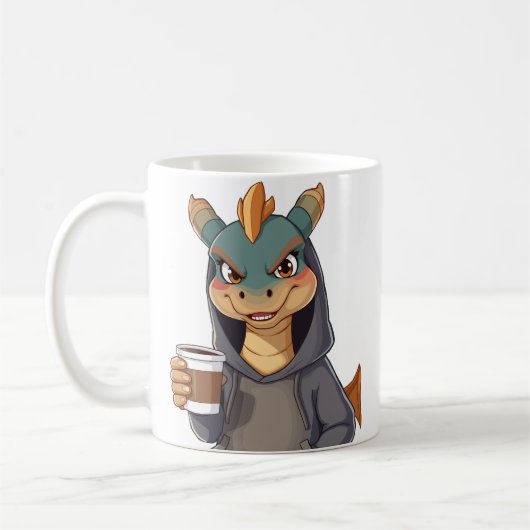 Stylischer Drache für Kaffeeliebhaber!  Kaffeetasse (Links)