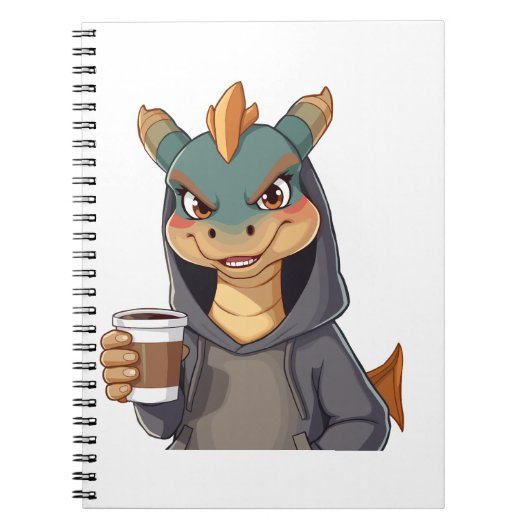 Stylischer Drache für Kaffeeliebhaber! Notizblock (Vorderseite)