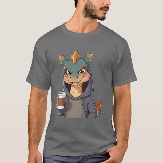 Stylischer Drache für Kaffeeliebhaber!  T-Shirt (Vorderseite)