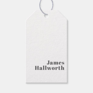 Stylischer editierbarer Retro-Modern-Text   Grau Geschenkanhänger