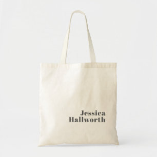 Stylischer editierbarer Retro-Modern-Text Grau Tragetasche