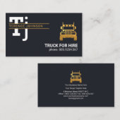 Stylischer einfacher Monogram Gold Lines Trucker Visitenkarte (Vorne/Hinten)