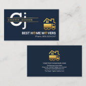 Stylischer einfacher Monogram Gold Lines Zuhause M Visitenkarte (Vorne/Hinten)