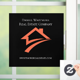 Stylischer einzigartiger schwarzer Immobilienmakle Fensteraufkleber