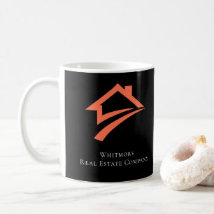 Stylischer einzigartiger schwarzer Immobilienmakle Kaffeetasse