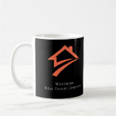 Stylischer einzigartiger schwarzer Immobilienmakle Kaffeetasse (Links)