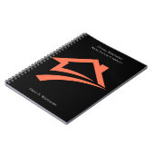 Stylischer einzigartiger schwarzer Immobilienmakle Notizblock (Linke Seite)