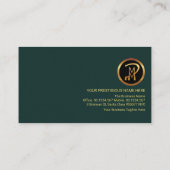 Stylischer Emerald Green Gold Line Security Guard Visitenkarte (Rückseite)