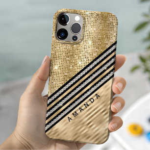 Stylischer falscher Kristall- und Goldglitter Pers Case-Mate iPhone Hülle