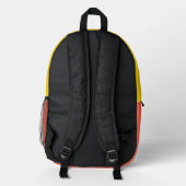 Stylischer Farbblock Orange-Gelb-Grün Bedruckter Rucksack (Rückseite)
