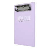 Stylischer, feiner Monogram Name Modern Lilac Lave Mini Klemmbrett (Gewinkelt2)