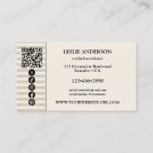 Stylischer Foto Dietitian Nutritionist Health Coac Visitenkarte (Rückseite)