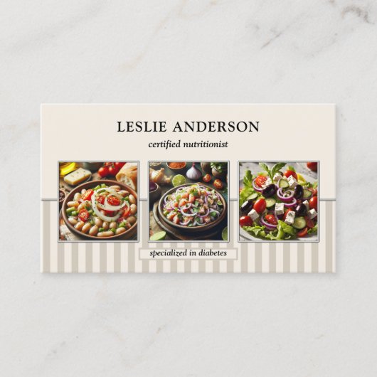 Stylischer Foto Dietitian Nutritionist Health Coac Visitenkarte (Vorderseite)