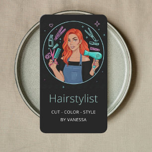 Stylischer Friseur Colorist Hairstylist Haar Schni Visitenkarte
