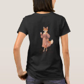Stylischer Fuchs mit Kaffee-Modedesign T-Shirt (Rückseite)