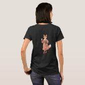 Stylischer Fuchs mit Kaffee-Modedesign T-Shirt (Schwarz voll)