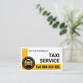 Stylischer Gelber Ecke Taxifahrer Visitenkarte (Stehend Vorderseite)