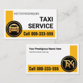 Stylischer Gelber Ecke Taxifahrer Visitenkarte (Vorne/Hinten)