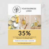 Stylischer gelber Marketing-Rabattcode Flyer (Vorne)
