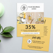 Stylischer gelber Marketing-Rabattcode Flyer