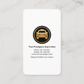 Stylischer Gelber Taxifahrer Visitenkarte (Rückseite)