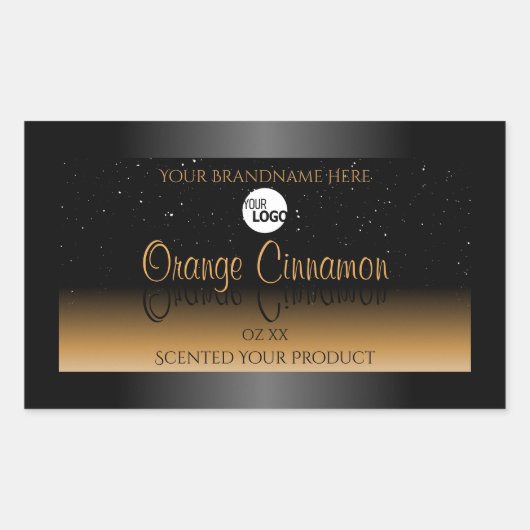 Stylischer Glitzer für die Logo-Logos von Black Or Rechteckiger Aufkleber (Vorderseite)