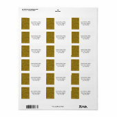 Stylischer Glitzer Gold Adressaufkleber (Vorne)