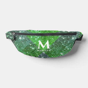 Stylischer glitzernder grüner Glitter weißer Name Bauchtasche