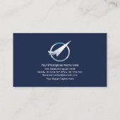 Stylischer Gold Airplane Runway Aviator Visitenkarte (Rückseite)