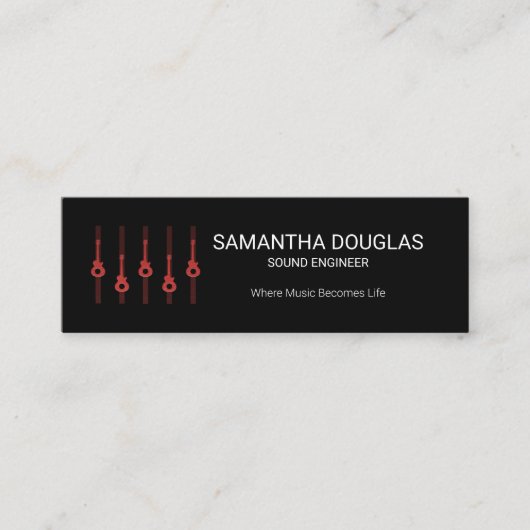 Stylischer Gold Guitar Equalizer Panel Sound Engin Mini Visitenkarte (Vorderseite)