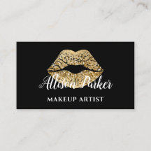 Stylischer Gold-Lippen-Makeup-Artist