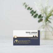 Stylischer Gold Power Line Electrical Contractor Visitenkarte (Stehend Vorderseite)