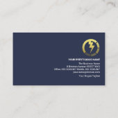 Stylischer Gold Power Line Electrical Contractor Visitenkarte (Rückseite)