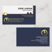 Stylischer Gold Power Line Electrical Contractor Visitenkarte (Vorne/Hinten)