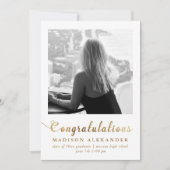 Stylischer Gold Typografy Foto Abschluss Ankündigung (Vorderseite)