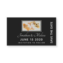 Stylischer Goldkoi-Fisch Save the Date