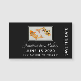 Stylischer Goldkoi-Fisch Save the Date Magnetkarte