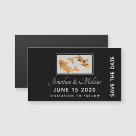 Stylischer Goldkoi-Fisch Save the Date Magnetkarte
