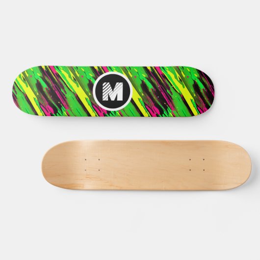Stylischer Graffiti Paint Splash Custom Monogram N Skateboard (Horizontal)