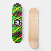 Stylischer Graffiti Paint Splash Custom Monogram N Skateboard (Vorderseite)