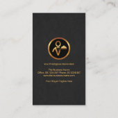 Stylischer Graue Grunge Gold Line Beruflich Butler Visitenkarte (Rückseite)