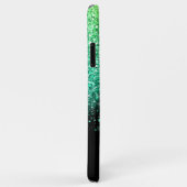 Stylischer Green Glitzer Personalisiert Monogram Case-Mate iPhone Hülle (Hinten/Rechts)