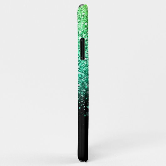 Stylischer Green Glitzer Personalisiert Monogram Case-Mate iPhone Hülle (Hinten/Rechts)