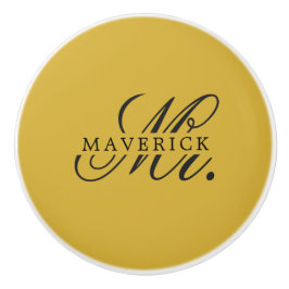 Stylischer Herr & Name Text Stylisch Keramikknauf