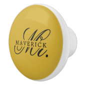 Stylischer Herr & Name Text Stylisch Keramikknauf (Rechts)