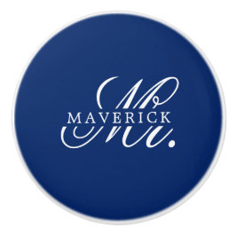 Stylischer Herr und Namensschrift Stylisch Navy Keramikknauf